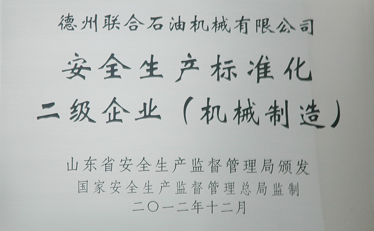 安全生產標準化二級企業