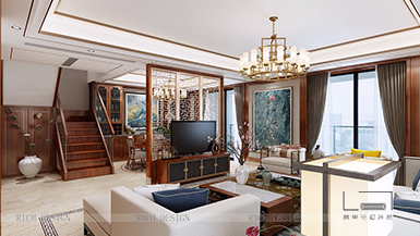 壹方中心中式風格205平裝修設計效果