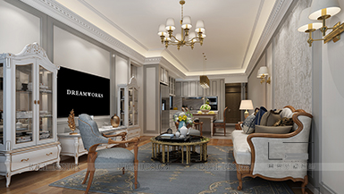 瀚盛花園歐式風(fēng)格200平裝修設(shè)計