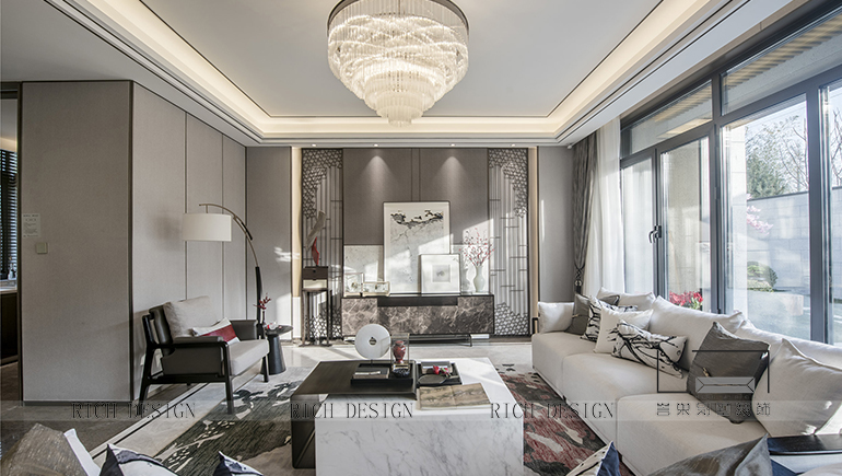 金地藝境630平現代中式風格別墅裝修設計效果圖